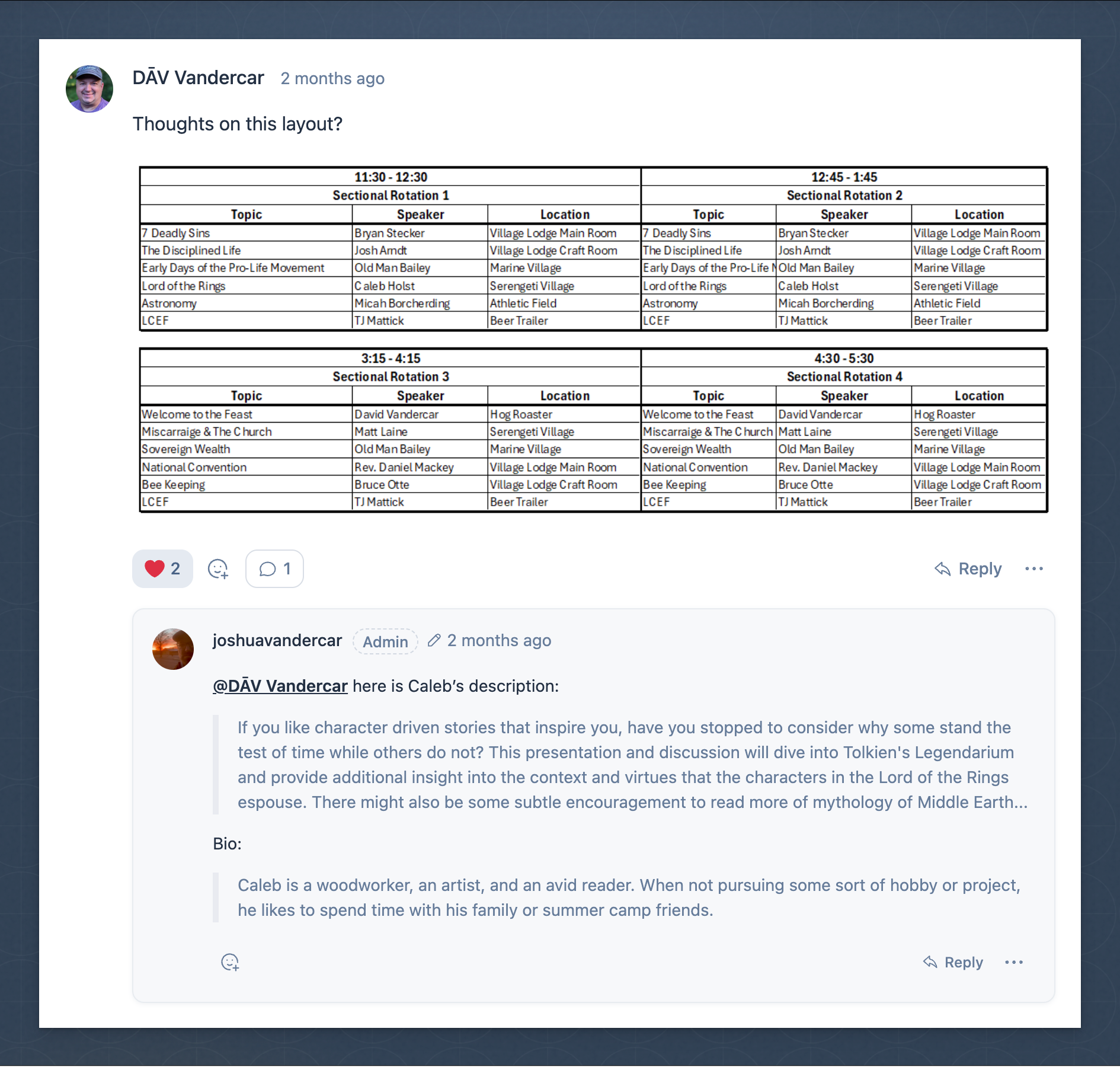 Threaded Discussion